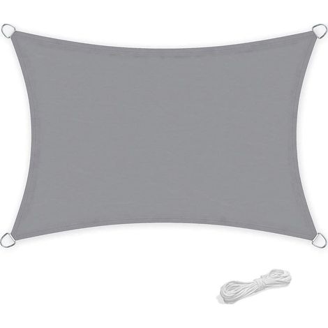 Ineasicer Voile d'ombrage, imperméable rectangulaire 2 x 3 mètres pour Jardin & terrasse,95% Une Protection des Rayons UV, Gris (1/5)