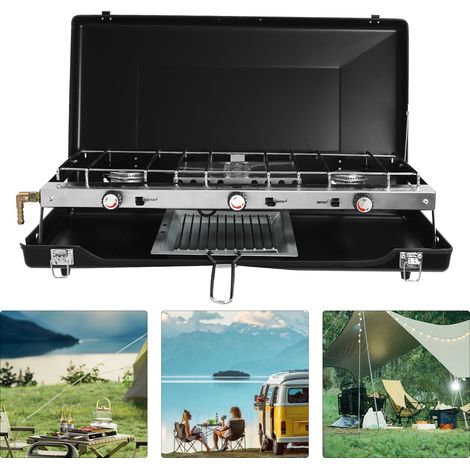 YISSALE-Tragbarer Tisch-Gaskocher für den Außenbereich 3 Brenner Campingkocher 4500W (1/5)
