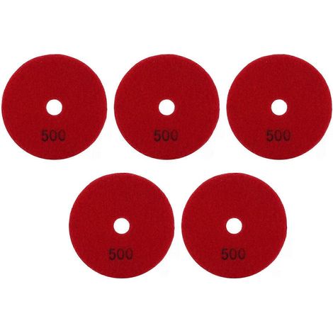 5-teiliges Set mit 4-Zoll-Diamant-Nasspolierpads, weichen Schleifscheiben für Marmor, Granit und Keramik, Körnung 500