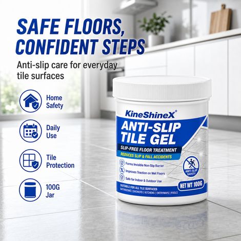KineShineX Anti-Slip Gel for Bathroom Shower Floors, Kitchen, and Swimming Pools (1/4)
