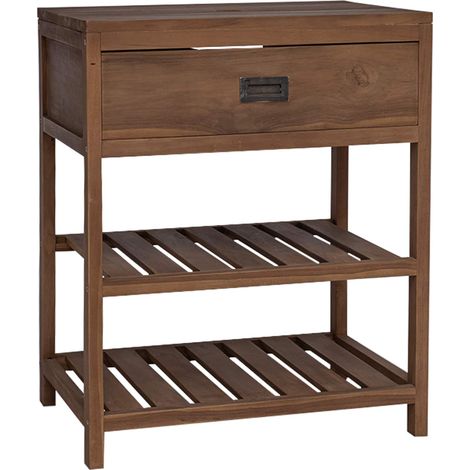 vidaXL Mobile da Bagno Naturale 60 x 45 x 75 cm Legno di teak solido (1/5)