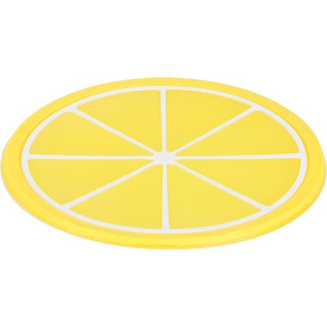 Dessous de verre en forme de fruit, set de table, support pour tasse/boisson en silicone, accessoires de cuisine, citron (1/5)