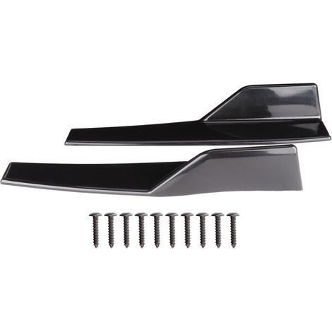 Jupes latérales Brrnoo, jupes latérales brillantes avec ailerons, une paire en noir. (1/5)
