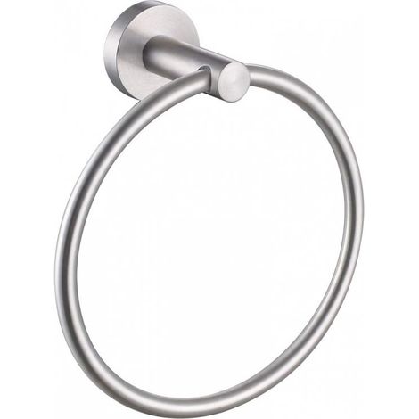 Anillo para toallas de baño - soporte para toallas de acero inoxidable 304 con acabado de níquel cepillado - para baño y cocina - colgador giratorio individual redondo - montaje en pared (1/5)