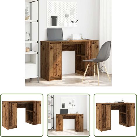 Rangement bureau - Bureau vieux bois 120x42x76 cm bois d'ingénierie (1/5)