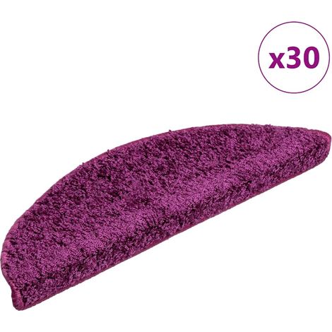 Stair Mats 30 pcs 56x17x3 cm Violet Half Round vidaXL