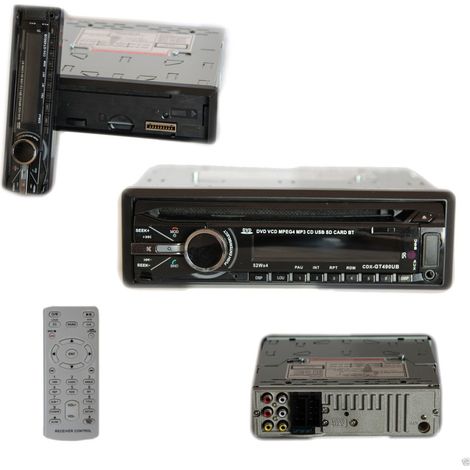 Trade Shop - Autoradio Stereo Bluetooth Frontalino Estraibile Fm Mp3 Usb Cd Lcd Dvd 52wx4 - (1/5)
