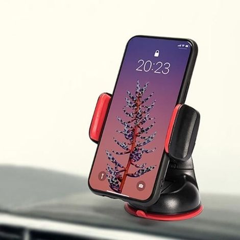 Support de téléphone portable - Type RD - Rotatif 360 degrés - Universel - Ventouse en silicone - Noir (1/3)