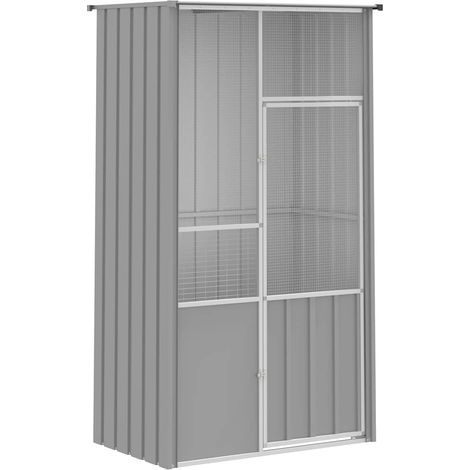 vidaXL Jaula de pájaros acero galvanizado gris 115x78x200 cm (1/2)