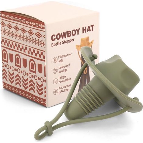 Silikon Weinflaschenverschluss mit Cowboyhut, witziger Champagnerflaschenverschluss als Geschenkidee zum Verschließen und Erhalten der Frische (G (1/5)