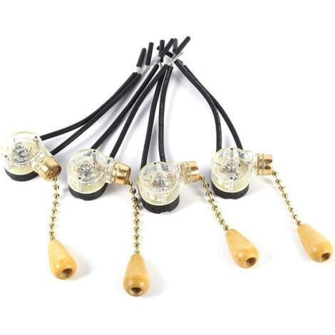 4 Pcs Pull Switch Home Fan Lamp Wall Light Replacement Pull Chain Cord Switch (1/5)