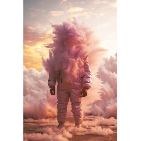 Tableau sur toile astronaute 30x45 cm - Impression sur Toile Murale Décorative - Image imprimée en HD sur Toile - Toile sur Châssis en Bois FSC - Fabriqué en France (1/5)