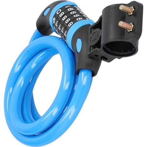 5-stelliges Zahlenschloss für Fahrräder, Diebstahlsicherungsring (blau) (1/5)