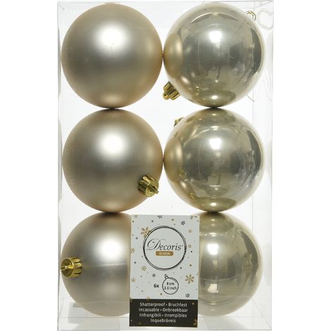 Decoris box 6 sfere perla 80 mm 022065