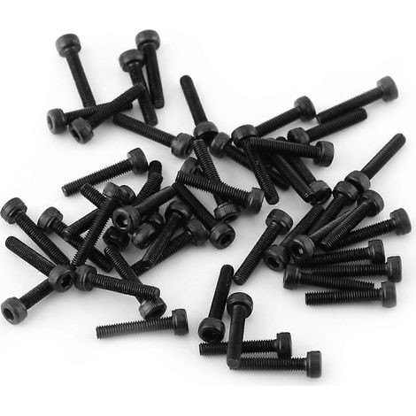 Vis à six pans creux noires M3 (M316 mm, filetage complet, 50 pièces) (1/4)
