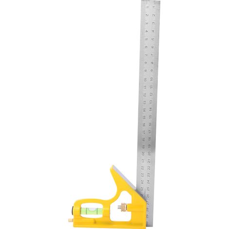 Équerre combinée réglable en acier inoxydable à angle droit (90°) - Outil de mesure pour le travail du bois (1/5)