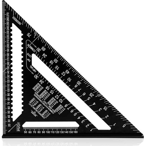 Escuadra De Medición De Ángulos - Aleación De Aluminio - 30,5 Cm - Escala Métrica Y Imperial - 474 G (1/5)
