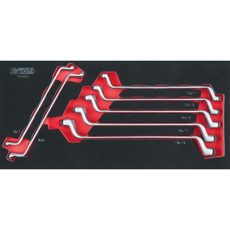 Module de clés polygonales contre-coudées 75°, 7 pièces