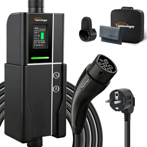 Chargeur Voiture Electrique 3,5kW/16A/6M, Type2 Chargeur Portable (1/5)