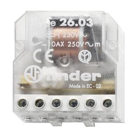 Interruttore elettromeccanico/deviatore bipolare SERIE 26, morsetto a vite, 1NA 1NC 10A, 24V AC - FINDER