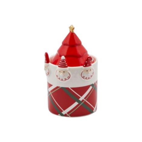 Contenitore rotondo ceramica rosso 12x20 cm
