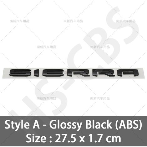 (Style A Noir) - Autocollants pour voiture Sierra ABS, emblème de coffre arrière, logo Sierra, badge de porte/aile, accessoires (1/5)