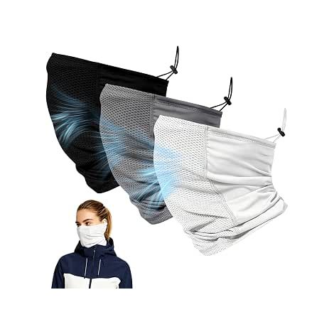 Sollbry 3 Pièces Multifonction Bandana, Cache Cou Moto, Bandana Multifonction Homme, Bandane Moto, Élastique Et Respirant, Protection UV, Unisexe, Convient (1/5)