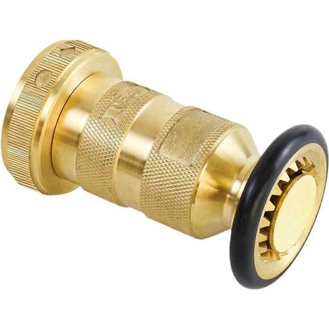 Fire Hose Nozzle: 1-1/2 Inch NPSH/NPT (100 Psi, 75 Gpm, Brass Fire Equipment Jet Fog) (1/5)