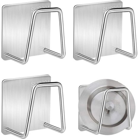 Soporte Para Esponja - Acero Inoxidable - Autoadhesivo - Drenaje - Para Fregadero Y Baño - 4 Unidades (1/5)