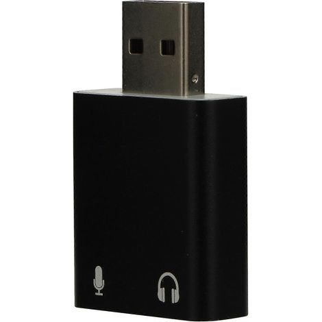 Adaptateur audio USB 7.1, carte son externe avec prise casque et microphone-4.3x2.5cm-Black (1/4)