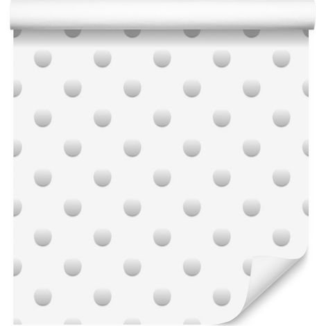 Papier peint à pois gris pour salon et chambre 50x1000 cm (1/5)