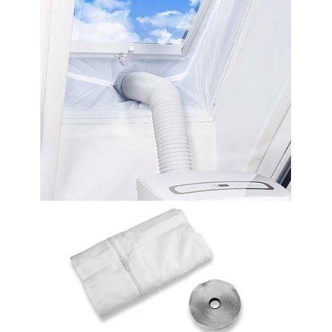Kit d'étanchéité pour fenêtre de climatiseur 4 m - Joint coupe-vent et anti-poussière - Bande isolante pour les interstices de portes et fenêtres - Installation facile en toutes saisons (1/4)
