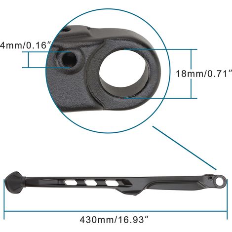 Aluminum alloy side stand, models 23-24, compatible with KTM, Husqvarna, and other off-road motorcycles, black. (1/4)