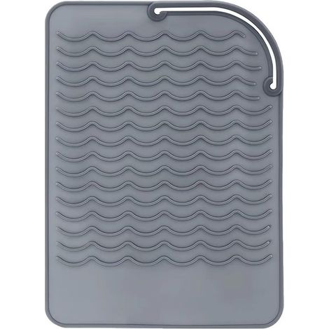 Tapis lisseur - Tapis pour fer à friser - Accessoires pour cheveux - Tapis de protection thermique - Protecteur de chaleur - Silicone - 21 x 15 (1/5)