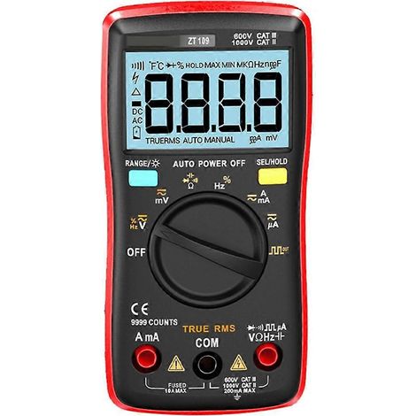 Multimètre testeur voltmètre à écran LCD rétroéclairé AN8009 (1/5)