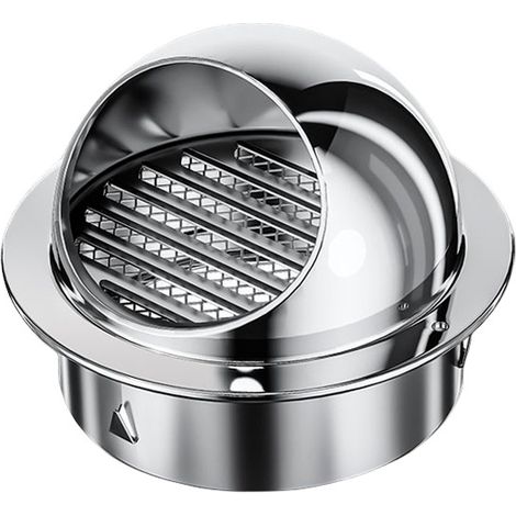 Rejilla de ventilación redonda de acero inoxidable con mosquitera, 100 mm (1 unidad) (1/5)