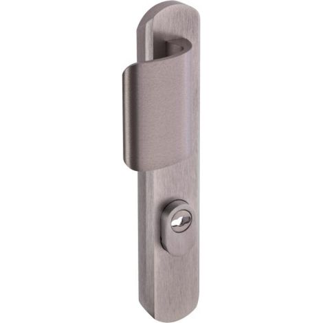 Set de Poignée de Porte sur Plaque - Version Porte Pallière, Entraxe 195mm - Pose Facile - en Aluminium - Protecteur de Cylindre Inox Ajustable de 5mm - Anodinox (1/3)