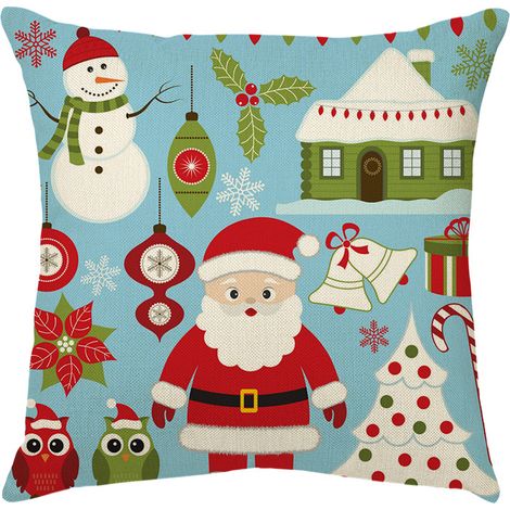 1 paquet d'ornements de Noël pour taies d'oreiller de Noël Housses de coussin Père Noël Décoration d'intérieur, Style 17 (1/2)