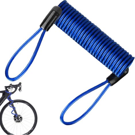 1 Câble à ressort, acier et PVC, rétractable, antivol, pour moto et bagages