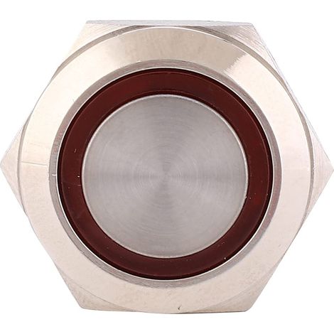 Interrupteur, IP65, 19 mm, autobloquant, inox, rouge (1/5)