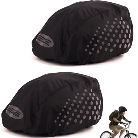 2x Copertura antipioggia per casco da bicicletta，Copertura antipioggia，Copertura per casco，Protezione impermeabile per caschi da bicicletta (1/5)