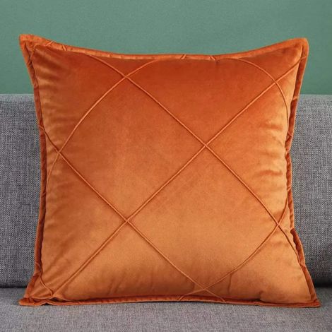 MINKUROW Set Di Fodere Per Cuscino Morbide Semplici In Velluto Di Alta Qualità, Fodera Per Cuscino Decorativa Per Divano (45 x 45 Cm (1 Arancione)) (1/5)