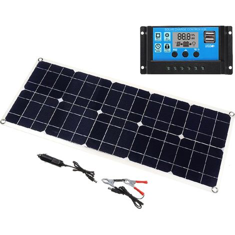 50W 5V/18V monokristallines Solarpanel mit zwei USB-Ausgängen, IP65 wasserdicht und 10A Solarladeregler für Auto-, Yacht- und Bootsbatterien. (1/5)