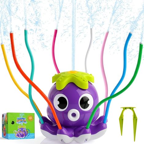 Sprinkler Jeux d'Eau Enfant Extérieur – Arroseur à Jet d'Eau Enfant, Adorable Pieuvre qui Pulvérise de l'Eau – Facile à Installer, Jouet d'Été Amusant pour l'Extérieur (1/5)