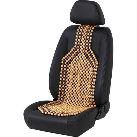 Universelle Massageauflage für den Autositz mit Holzperlen, beige-braun