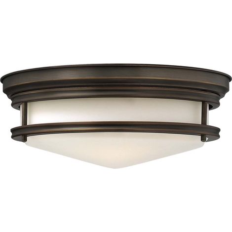 Deckenleuchte Lampe Wohnzimmerleuchte Bronze Glas Stahl D 35,6 cm 3 Flammig