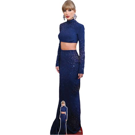 Figurine en carton Taylor Swift - Ensemble Crop Top Bleu - Chanteuse Américaine - Haut 186 cm (1/5)