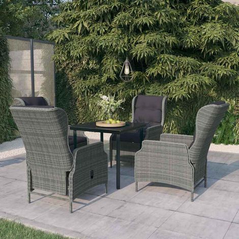 Ensemble à manger de jardin 5 pcs-Salon de jardin Gris clair 989453 (1/5)
