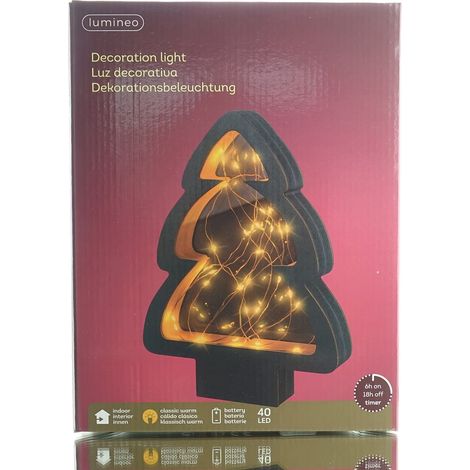 Lumineo Micro-LED Tannenbaum Schwarz 28 cm 40 Lichter - klassisch warm