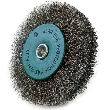 Brosse circulaire métallique sur tige Ø 100 mm Fil inox dur - Quantité x 1 - Ø 100 mm - Ep. 18 mm - Inox dur